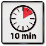 Clock that shows a ten-minute time span