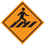 señal de calle que indica un cruce peatonal