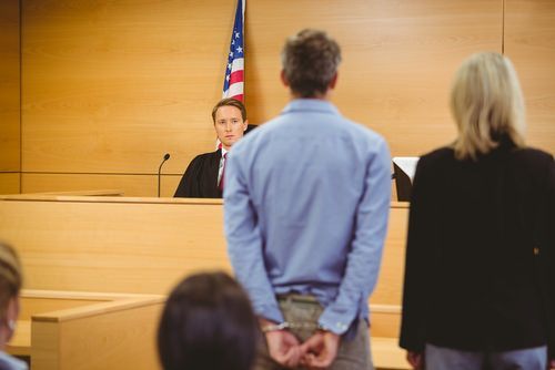 defendant in front of judge