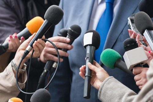 Speaker at a news conference