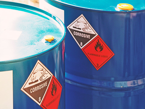 two barrels of hazardous waste