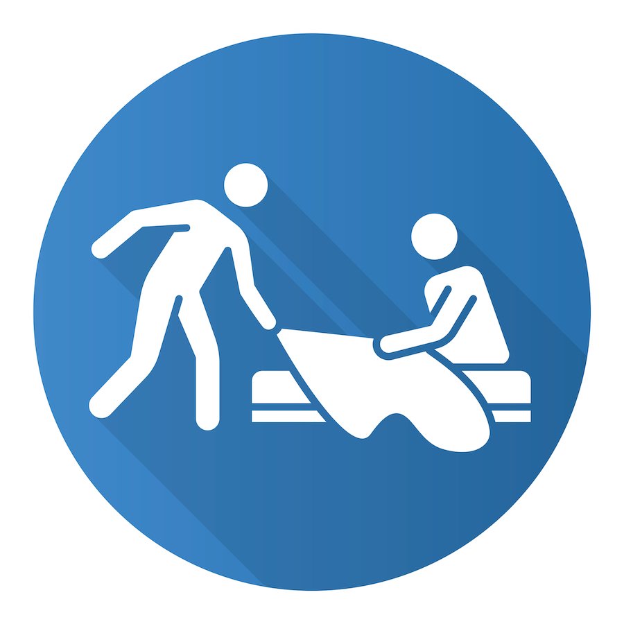 Graphic of man ripping blanket off of spouse