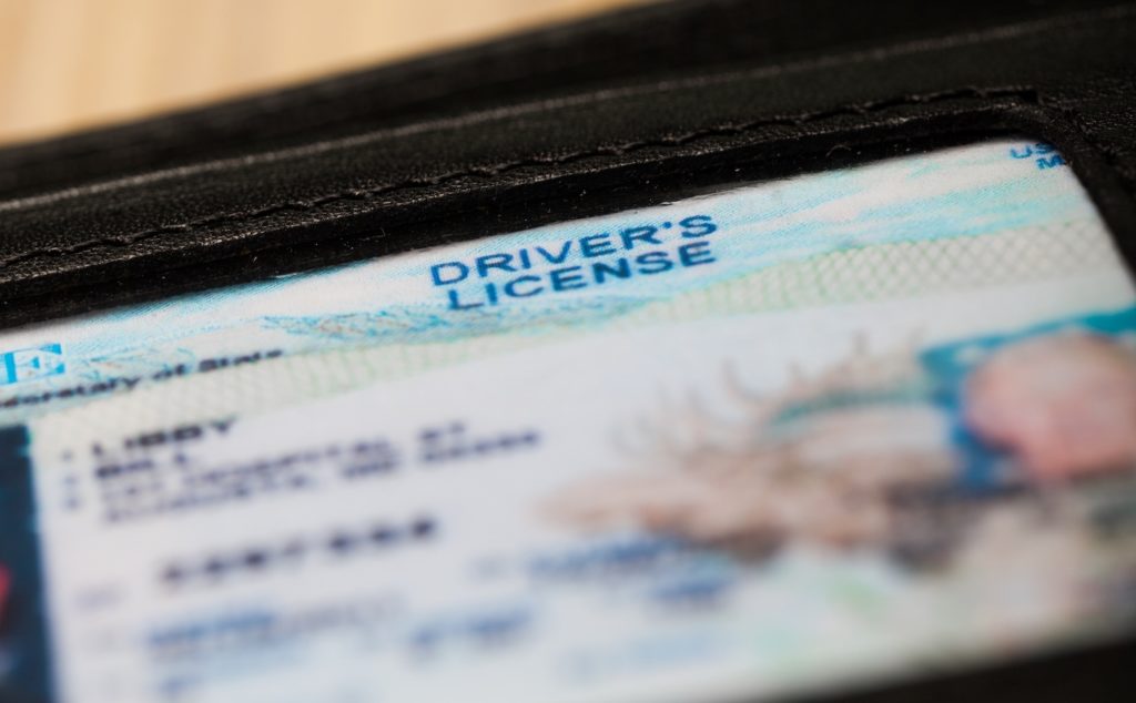 close-up of driver's license in wallet, which would be suspended following any DUI offense in Nevada