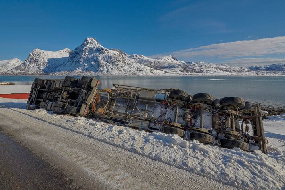 A flipped over big rig - our Los Angeles big rig accident lawyers help injury victims to bring claims