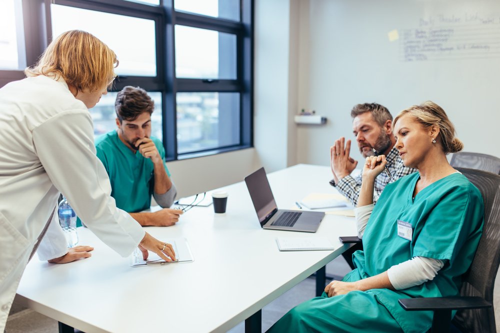 Nurses having a meeting.