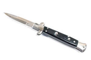 Switchblade knife, which is illegal to carry in California under PC 17235