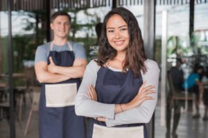 A couple of food service workers.