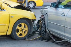 fender bender involving taxi and sedan