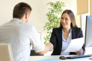 A job applicant explaining a misdemeanor on his criminal record during a job interview.