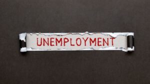 Door tag that is labeled "unemployment"