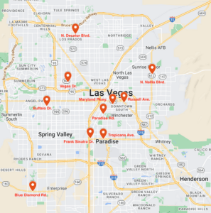 Map of DUI checkpoints