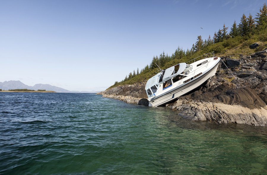 Boat that ran aground