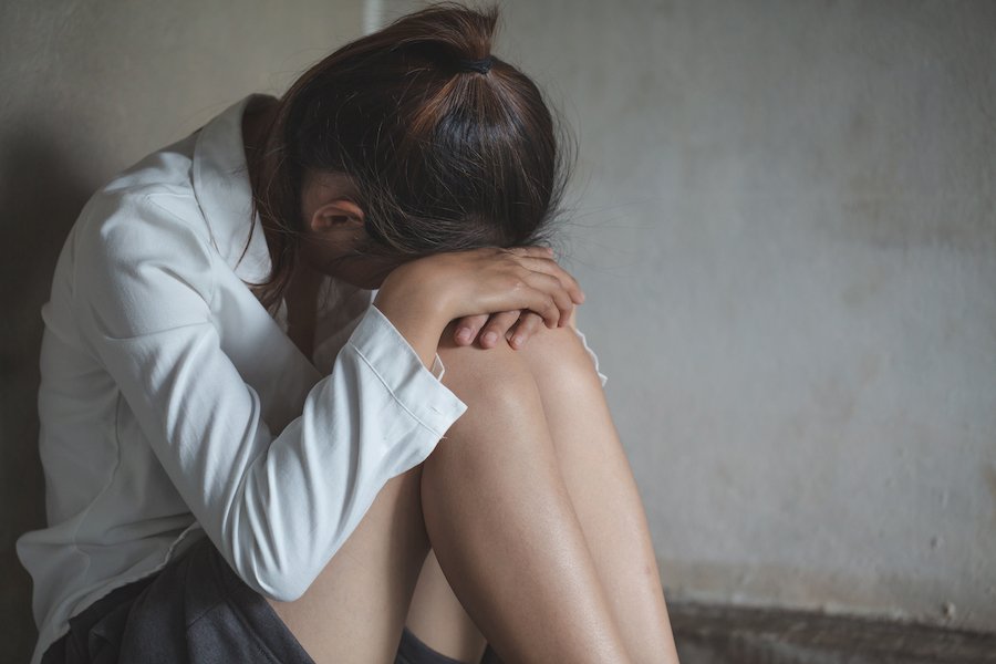 Woman looking forlorn 